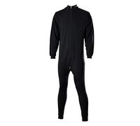 Sherwood - Ropa Interior térmica de una Pieza para Hombre, con Cremallera, Ropa Interior de Manga Larga, para Llevar Debajo Cuando Hace frío, Chándal, Negro, Hombre, Talla L, 8400