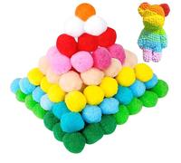 Sheryl&Rain 100 Pcs Pompones de Colores, 5 cm Pompones Manualidades, Pompones Grandes, Colored Round Pompon Bolas de Fieltro Grandes，Pompones de Colores Grandes para Niños y Decoraciones de Bricolaje