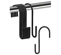 Sheryl&Rain 12 Pcs Ganchos en Forma de S, Gancho en S de Acero Inoxidable Negro, Gancho de Metal, Gancho Doble para colgar tazas, ollas y tazones, Apto para cocina, salón, baño, jardín