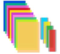 Sheryl&Rain 14Pcs Superposiciones de Dislexia, 10 A4 Overlays de Colores con 4 Tiras Guiadas de Lectura de Colores para Dislexia, Superposiciones de Colores,Ayudas de Colores para Dislexia,TDAH,Irlens
