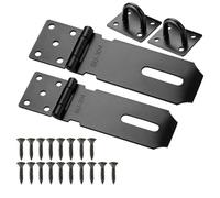 Sheryl&Rain 2 Piezas Porta Candado Puerta Negra 4 y 5 Pulgadas Cierre Candado Inox Cerrojo Pestillo Negro Bisagra de Cierre Candado Cerrojo de Acero Inoxidable para Cajón Armario Puerta Portón