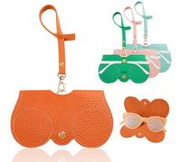 Sheryl&Rain 4 Bolsa de Cuero Suave para Gafas de Sol, Funda Estuche de Gafas de Sol, Bolsa Organizadora Protectora de Anteojos de Cuero PU para Gafa
