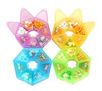 Sheryl&Rain 4 Piezas Pastillero Semanal 1 Toma,Pastillero Semanal con 7 Compartimentos 7 Dias Pastillero Pequeño 1 Toma,Pastillero Mensual,Organizador de Pastillas Portátil,Caja de Tableta de Viaje