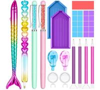 Sheryl&Rain 8 bolígrafos de arte de diamantes, 33 kits de accesorios de arte de diamante con 21 arcillas, 2 bandejas, 2 lupas, 2 rodillos de arcilla, kit de herramientas de pintura Dimond para taladro