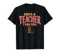 She's A Teacher I Can Tell Western Back to School Camiseta