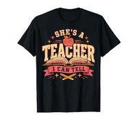 She's A Teacher I Can Tell Western Back to School Camiseta gráfica económica