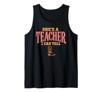 She's A Teacher I Can Tell Western Back to School Camiseta sin Mangas