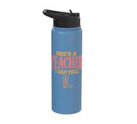 She's A Teacher I Can Tell Western Back to School Stainless Steel Insulated Water Bottle
