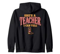 She's A Teacher I Can Tell Western Back to School Sudadera con Capucha