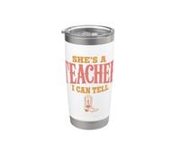 She's A Teacher I Can Tell Western Back to School Vaso térmico de acero inoxidable de doble pared