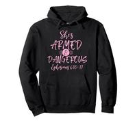 Shes Armed and Dangerous Ephesian 6:11 Biblia Iglesia Dios Sudadera con Capucha