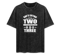She's Eating For Two I'm Drinking For 3 Comedy Fathers Day Slogan Mens T-Shirt Black Unisex tee XL