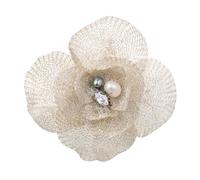 SHE'S FREE STYLE JUST FOR YOU - Broches florales vintage para mujer, 5,8 cm, con capas a mano, cobre con perlas barrocas, centro de circonita cúbica, joyería en relieve hecha a mano