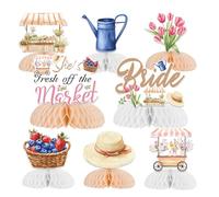 She's Fresh Off The Market - Centros de mesa de panal de abeja, mercado de agricultores, decoración de despedida de soltera, decoración de mesa de flores de frutas para niñas y mujeres, mercado de