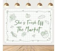 She's Fresh Off The Market - Decoración de despedida de soltera, fondo de despedida de soltera, fondo de fotografía de flores de frutas verdes para mujeres, despedida de soltera, suministros de