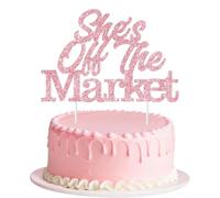 She's Off The Market - Decoración para tartas con temática de mercado de agricultores para despedida de soltera, decoración para tartas de despedida de soltera con purpurina para mujeres, despedida de