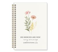 Shescrzionu Cuaderno cristiano His Mercies are New Every Morning para mujer, diario de oración para notas de estudio bíblico, notas de sermón de la iglesia, regalo cristiano inspirador, diario