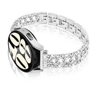 Shesyuki Correa de reloj de cadena brillante de 20 mm compatible con Samsung Galaxy Watch 7/6/5/4 de 40 mm, 44 mm, Galaxy Watch 5 Pro de 45 mm, Galaxy Watch 4 Classic, correa de metal con diamantes de