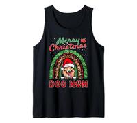 Shetland Sheepdog Christmas Santa Dog Mom Boho Rainbow Xmas Camiseta sin Mangas