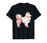 Shetland Sheepdog Flower Funny Dog Silhouette Floral Mujeres Camiseta