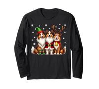 Shetland Sheepdog Navidad Perros Divertido Santa Reno Elfo Manga Larga