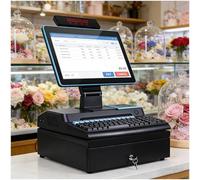 SHEUAO Caja Registradora Negocio,Caja Registradora Táctil,TPV Táctil con Impresora Integrada,Caja Registradora con Pantalla LCD para Pequeñas Empresas,Resolución 1366 * 768 8+256G