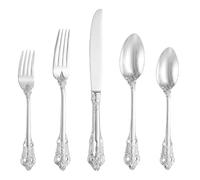 SHEUMNT Hermoso juego de cubiertos de 20 piezas de acero inoxidable 18/10 plata barroco, juego de cubiertos de acero inoxidable antioxidante que con caja de regalo