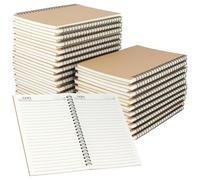 SHEUTSAN Cuaderno espiral de 5,5 x 8 pulgadas, papel kraft A5, 120 páginas, 50 unidades