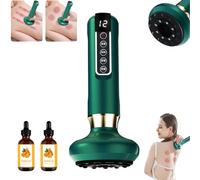 Shevitality Cellulite Massager, She Vitality Cellulite Massager, Rechargeable & Cordless Anti Cellulite Massager, 12 Levels Red Light Heating, 12 Levels of Adjustable Suction Suitable (Green)