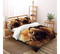 SHEVOVER Funda De EdRojoón Torero español, Juego De EdRojoón animaleses Salvaje Impresión 3D, Bisonte Europeo EdRojoón De 3 Piezas para Niños Y Niñas, con Cremallera Double（200x200cm）