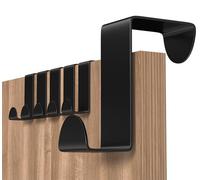 Shexkent Perchero Puerta, 6 Piezas Colgador Puerta Acero Inox Gancho Puerta Sin Taladrar Adecuado Para Dormitorio, Baño, Cocina, Armario, Negro