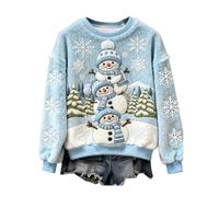 Shfebrinox Suéter de Navidad para mujer, divertido y lindo estampado de gato y perro, sudadera de franela de Navidad de gran tamaño, suéter de Navidad mullido, suéter temático de Navidad, ropa térmica