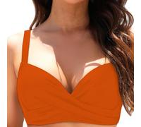 Shffuw Bikini+Mujer+con+Relleno+Y+Push+Up Women Underwire Bikini Top Swim Bra Padded Swimsuit Tops 2025 Bathing Suit BañAdor Palabra De Honor Mujer (Orange, XS)