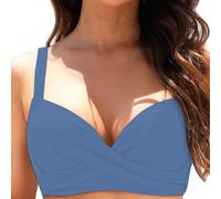 Shffuw Bikini+Mujer+con+Relleno+Y+Push+Up Women Underwire Bikini Top Swim Bra Padded Swimsuit Tops 2025 Bathing Suit BañAdor Palabra De Honor Mujer (Navy, L)