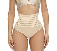 Shffuw Body Reductor Mujer Adelgazante Pantalones De Cintura Elástica De Malla Hueca Sólida para Mujer Interior Moldeadora Cintura Alta Crema Reductora Abdomen Pantalón Negro Beige XXL