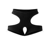 Shffuw Camison Sexy Mujer Lenceria Seda Interior Súper Interior Pure Plus Size Sexy File Fashion Color Mujeres Calzoncillos Íntimos Sexi Intima Mujer Sexo Cuero Black XXXL