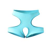 Shffuw Camison Sexy Mujer Lenceria Seda Interior Súper Interior Pure Plus Size Sexy File Fashion Color Mujeres Calzoncillos Íntimos Sexi Intima Mujer Sexo Cuero Blue XL