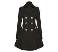 Shffuw Capa De Chuva Impermeávelchubasquero Impermeable Falda Irregular Con Dobladillo Plisado Y Manga Larga Para Mujer Cortavientos De Longitud Media Poncho Impermeable Zotochaqueta Mujer Black S
