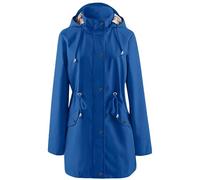 Shffuw Chubasquero Trabajo Hombreponchos Impermeables Womens Rain Jacket Windproof Adjustable Windbreaker Raincoats Long Sleeve Outdoor Trench Coat Chaqueta Cortavientos Mujerchaqueta Mujer Blue Xl