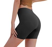 Shffuw Combinacion Interior Mujer Falda Corpiños Mujer Calzoncillos Bóxer De Cintura Alta para Interior Ultrafina Sin Marcas para Verano Top Vestir Faja Black 50-60kg