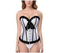 Shffuw Conjunto De Y Camisón Vestidos De Fiesta Tie Top Satin Court Lace Buckle Bow Contraste Dando Forma A Organ Color Corset Shapeware Femenino Faja Postoperatoria Abdominal Body Reductor White S
