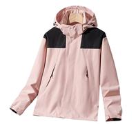 Shffuw Cortavientos Mujergabardina Mujer Primavera Chaqueta Deportiva De Manga Larga De Tamaño Con Capucha Para Exteriores Para Primavera Y Otoño Casaco Impermiaveis Mulherabrigo Pink L