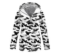 Shffuw Cortavientos Para Mujerchubasquero Poncho Mujer Chaqueta De Lluvia Estampada Para Mujer Sudaderas Con Capucha Informales Con Cremallera Chaquetas Poncho Impermeable Mujertraje Grey L