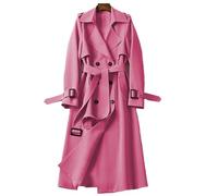 Shffuw Gabardina Mujer Impermeablemono Impermeable Women S Trench Coat Long Double Breasted Jacket Classic Elegant Windproof Lapel Overcoat With Belt Fall Chaqueta Impermeable Pk2 L