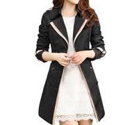 Shffuw Impermeable Para Zotochaqueta Primavera Mujer Abrigo Otoño Invierno Mujer Top Botones Traseros Bandgae Chaqueta Cortavientos Abrigo De Chubasquero Impermeable Mujertrajes Black M