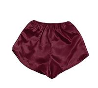 Shffuw Interior Sexy Mujer Lenceria San Valentin Satén De Seda Flores Sexy Pijamas De Encaje Interior Mujer Pantalones S-XXXL Sexi Mujeres Lenceria Abierta 2XL Wine M