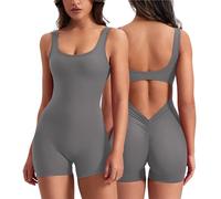 Shffuw Parches Antirozaduras Muslos Sujetador Sin Espalda 2024 Primavera Y Novedad De Verano Pantalones Ajustados De 1 Pieza para Mujer Pantalones Parches Antirozaduras Muslos Sujetador Grey L