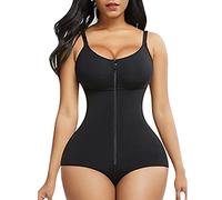 Shffuw Tabla Abdominal Cinta Modeladora Faja Sujeción Body con Cremallera para Mujer Tirantes Levantamiento De Cadera Sin Costuras Transpirable con Corsé Mono Reductor Mujer Corset Black XXXL