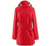 Shffuw Traje De Agua Trabajoponcho Mujer Impermeable Womens Rain Jacket Windproof Adjustable Windbreaker Raincoats Long Sleeve Outdoor Trench Coat Chubasquero Mujertraje Agua Zoto Hombre Red Xxxl