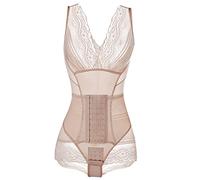 Shffuw Vestidos Graduacion Adolescentes Largos Interior Moldeadora De Cuerpo De Verano para Mujer Mono Ajustado con Escote En V Profundo Y Tirantes Anchos para El Vestido Novia Ligueros Beige L